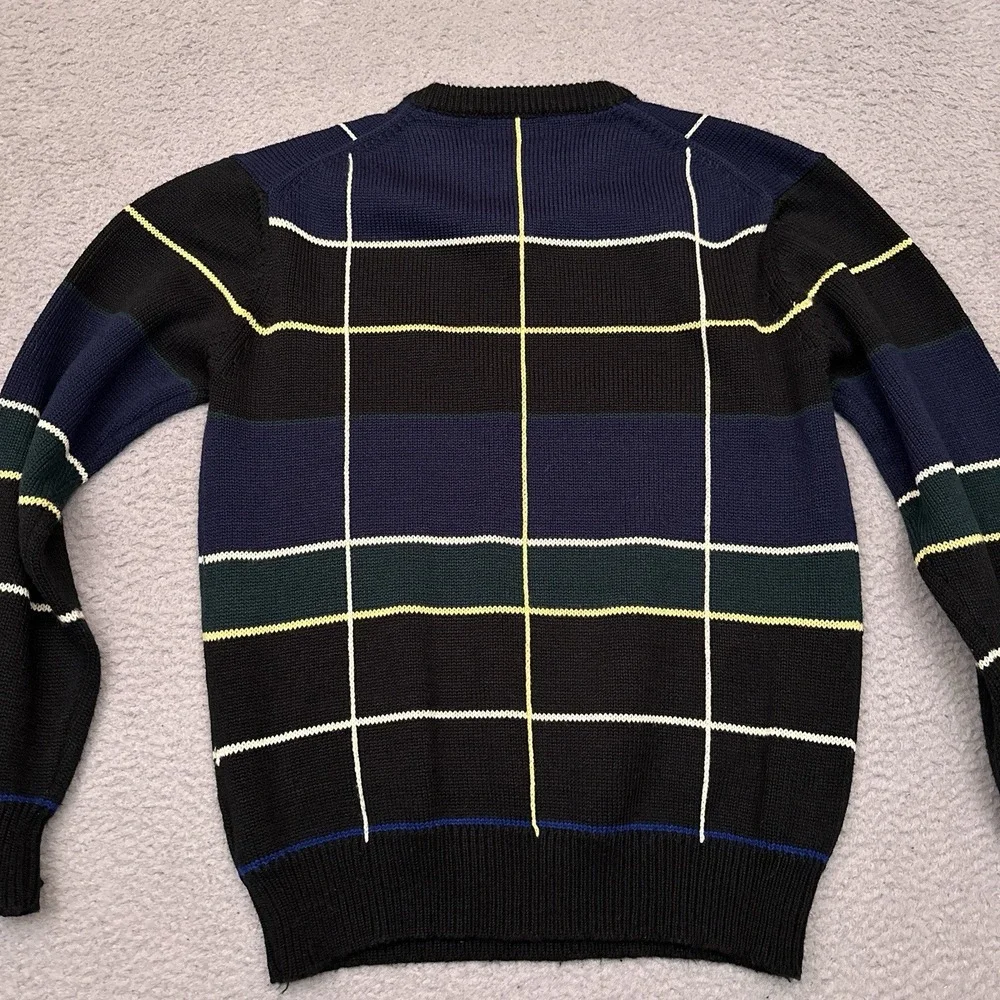 Vintage Arrow‎ Brigade Sweater Men's XL Windowpane Plaid Pullover 80s Grandpa